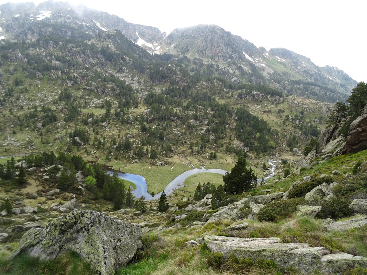 Méandres Coume de Jas depuis le col d'Aychade