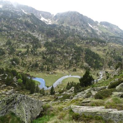 Méandres Coume de Jas depuis le col d'Aychade