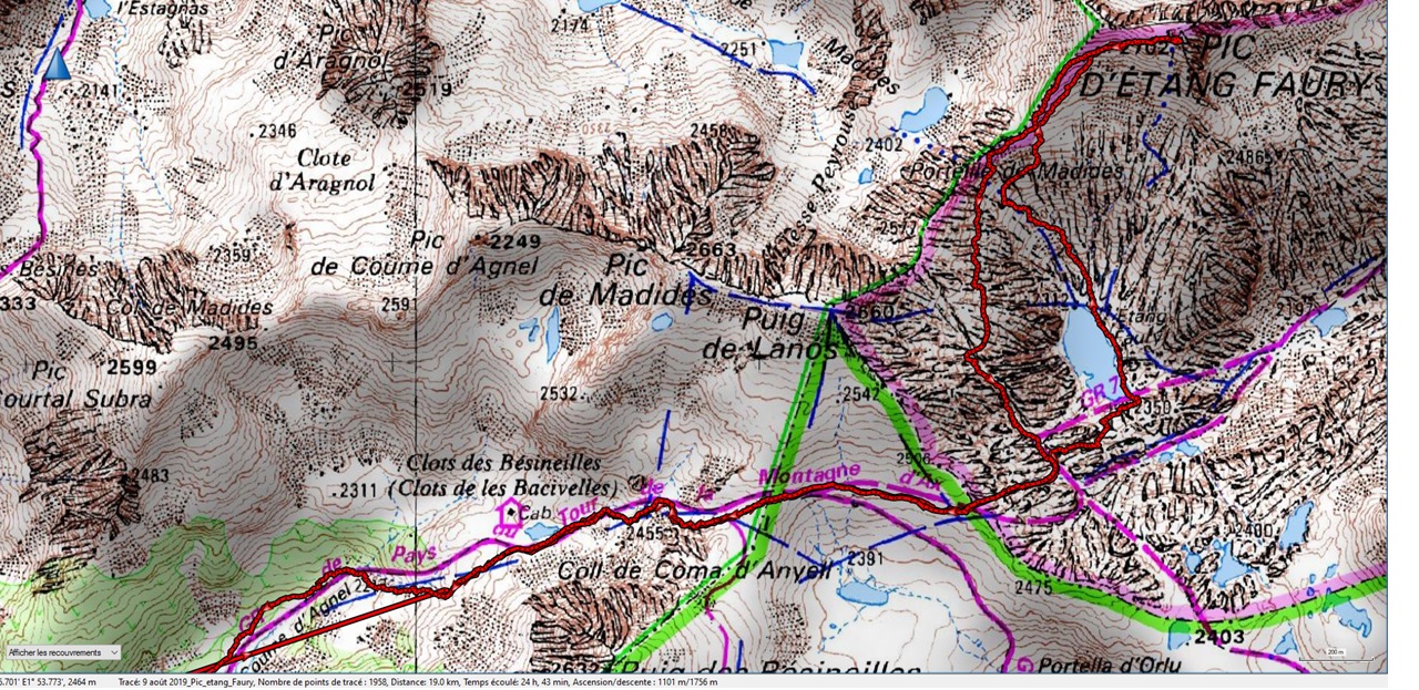 Trace Bésines-Pic d'Etang Faury